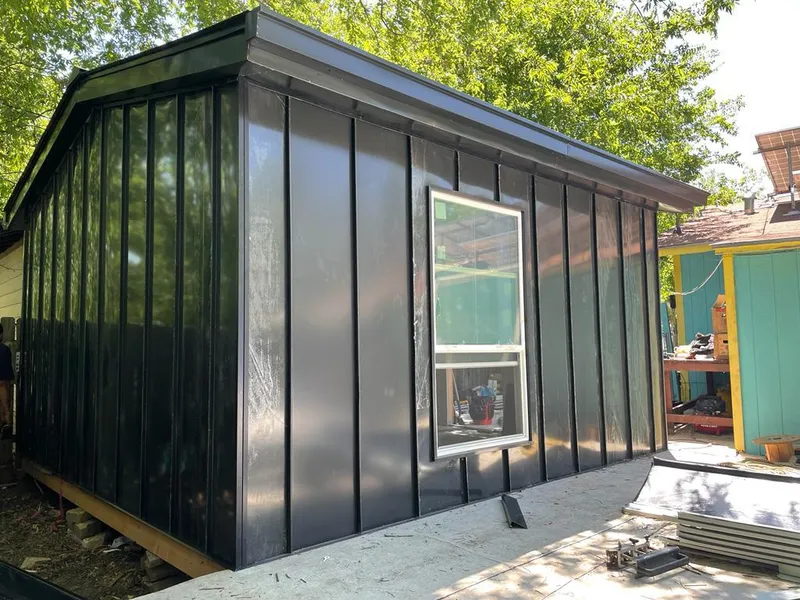 Black standing seam metal wall panels for Metal Roof Installation in Union